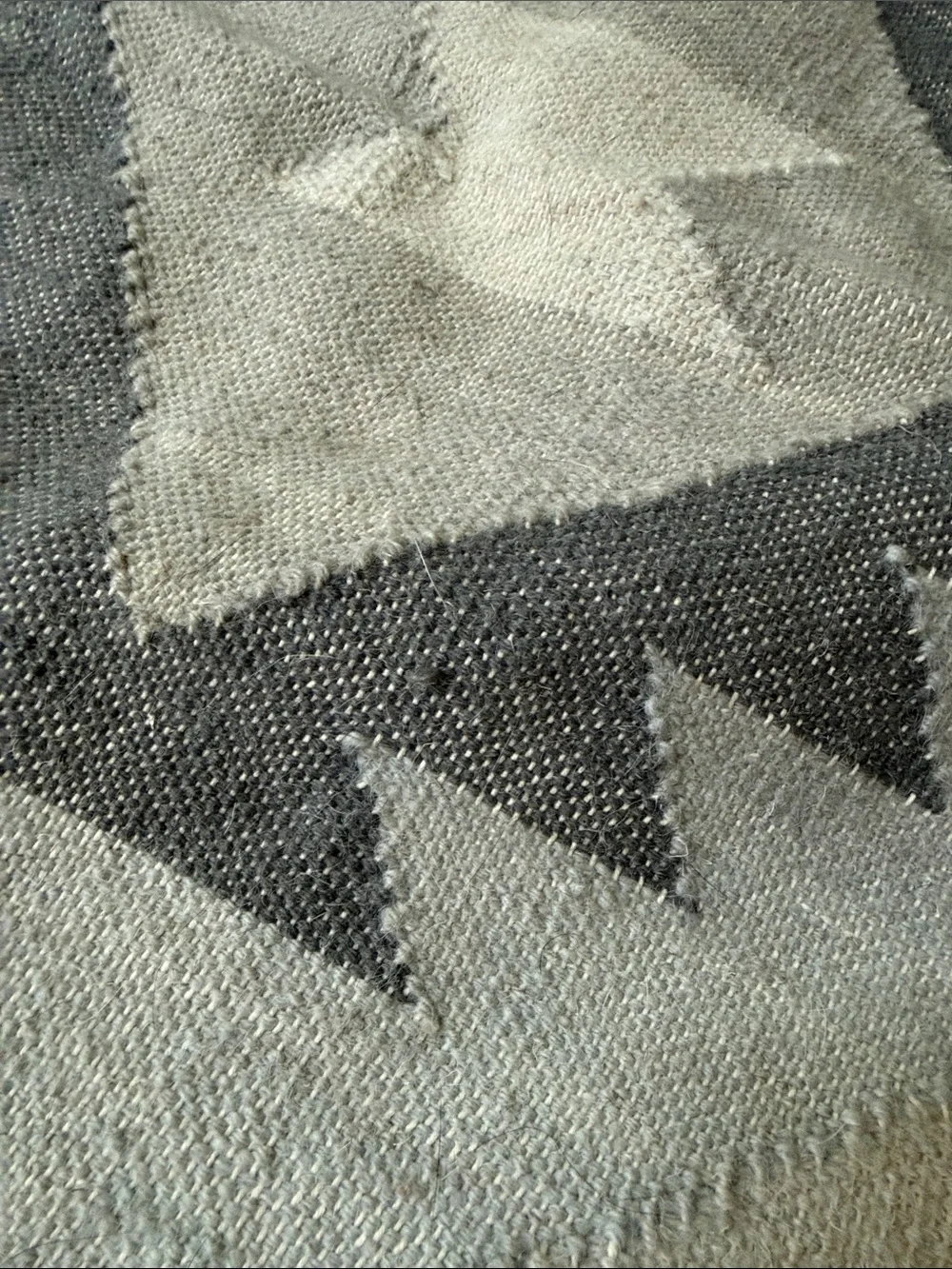 Geometric Tribal Rug Accent Pillowcases Neutral Gray tones .